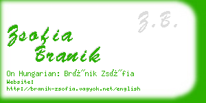 zsofia branik business card